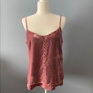 💖Daniel Rainn Mauve Pink Crushed Velvet Cami Tank